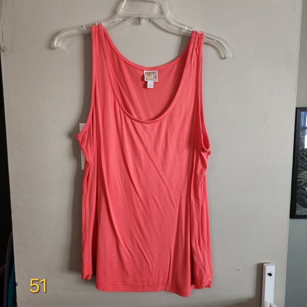J & M Coral Slinky Tank Top Sz L